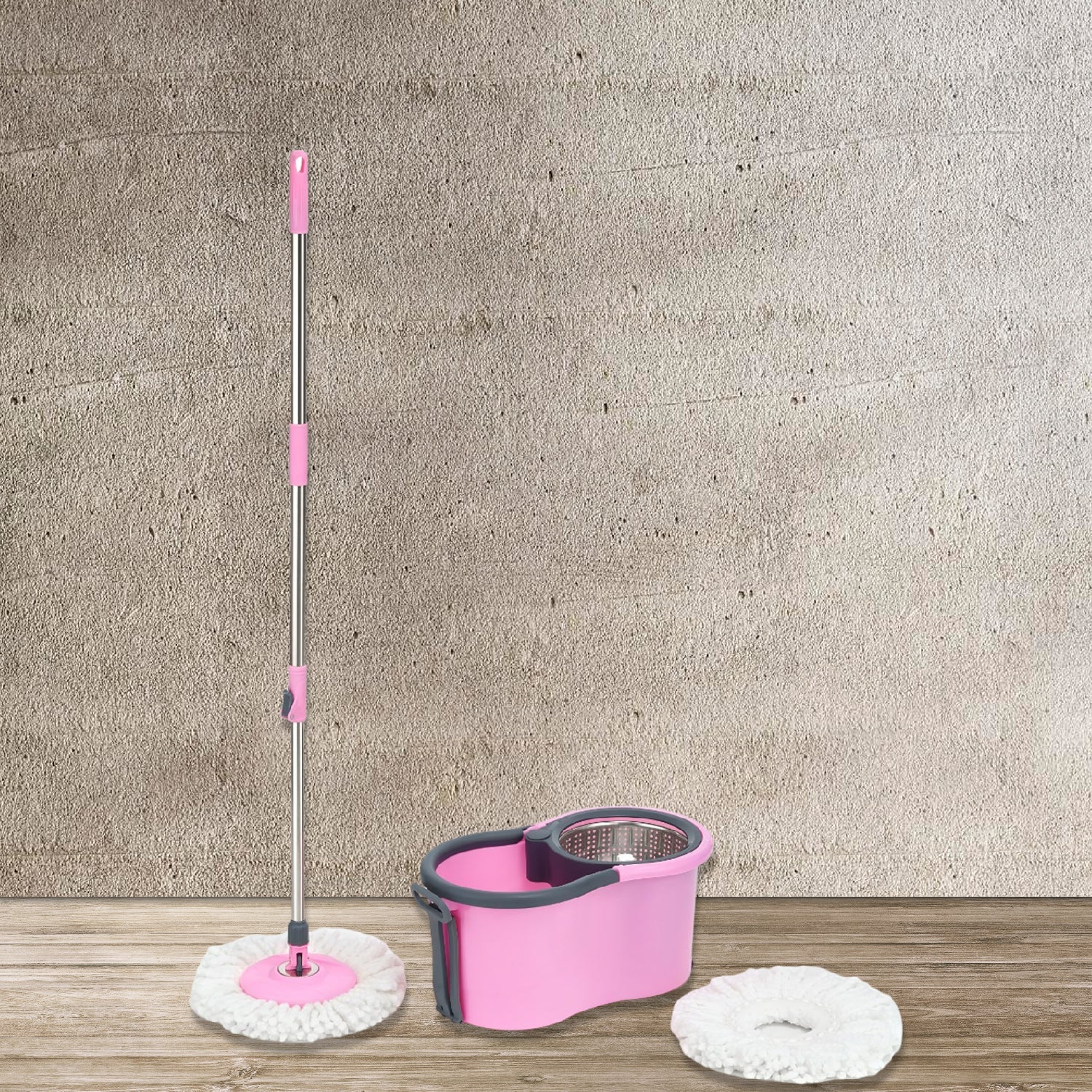 4942 Quick Spin Mop With Steel Spin, Bucket Floor Cleaning, Easy Wheels & Big Bucket, Floor Cleaning Mop with Bucket DeoDap 4942 Quick Spin Mop With Steel Spin, Bucket Floor Cleaning, Easy Wheels & Big Bucket, Floor Cleaning Mop with Bucket DeoDap